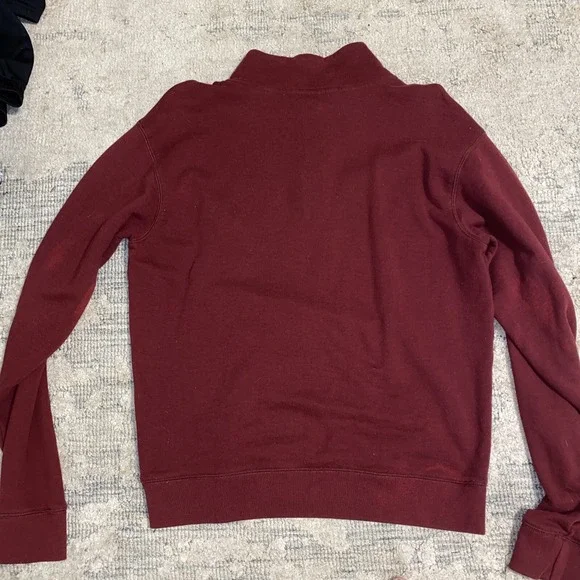 Pink Victoria's Secret Sweatshirt Medium Burgundy Quarter Zip Cowl Neck Pullover - Picture 2 of 4